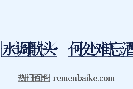 水调歌头·何处难忘酒是什么意思的图片